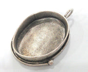 30x22 mm  Oxidized Silver Plated Brass Bezel Settings , Mountings , Findings  G17188