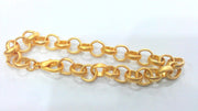 Gold Plated Bracelet Chain 9 mm Findings,  G2082