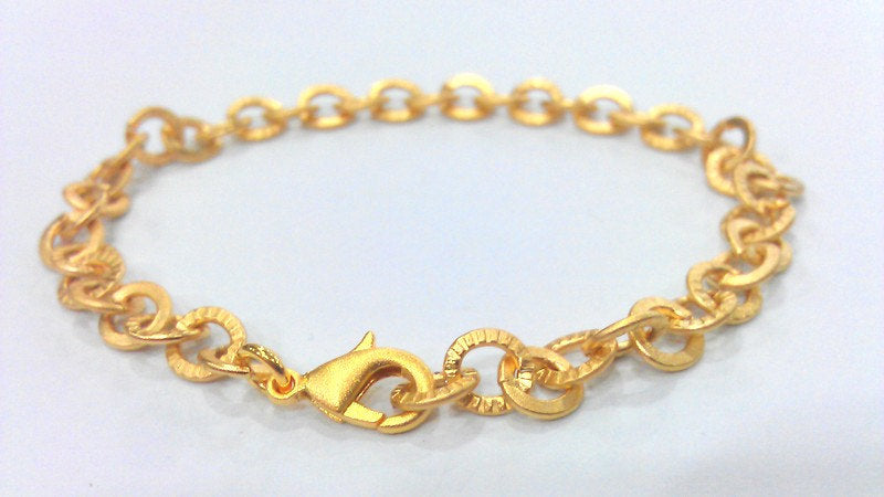 7 mm Gold Plated Bracelet Chain, Findings  G2084