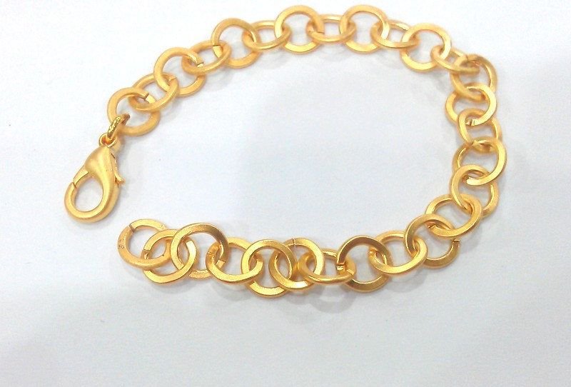 9 mm Gold Plated  Bracelet Chain Findings, G2089