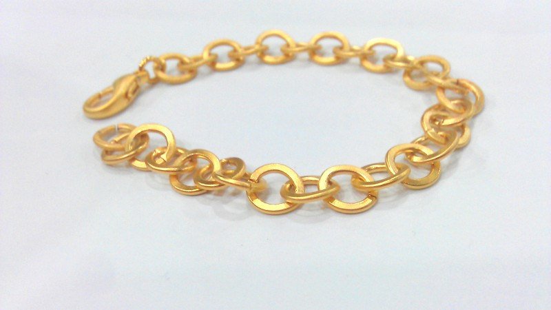 9 mm Gold Plated  Bracelet Chain Findings, G2089