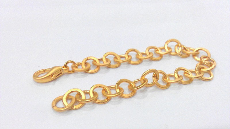 9 mm Gold Plated  Bracelet Chain Findings, G2089