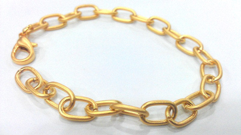 11x7 mm Gold Plated Bracelet Chain, Findings, G12042