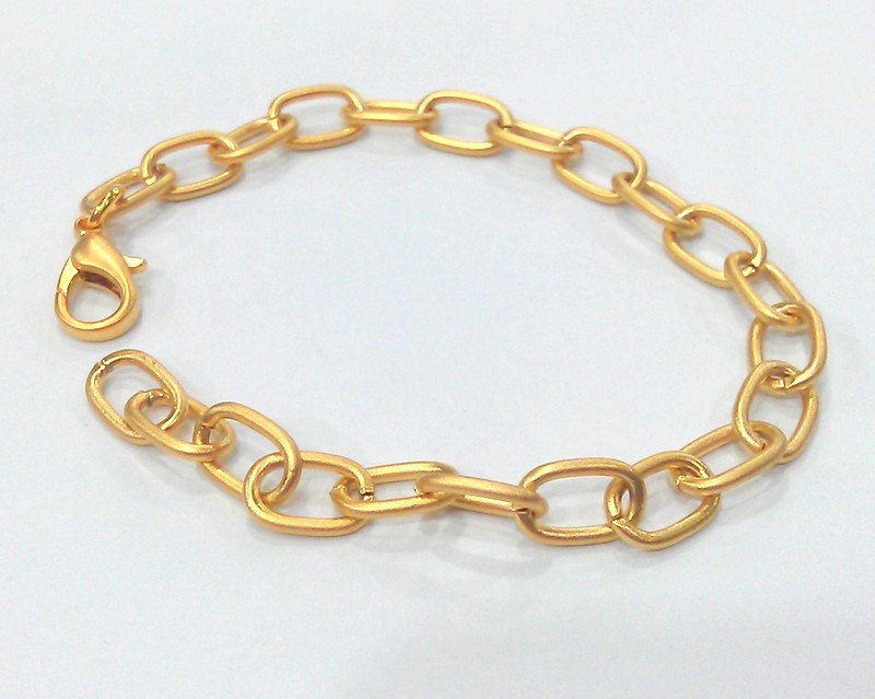 11x7 mm Gold Plated Bracelet Chain, Findings, G12042