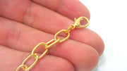 11x7 mm Gold Plated Bracelet Chain, Findings, G12042