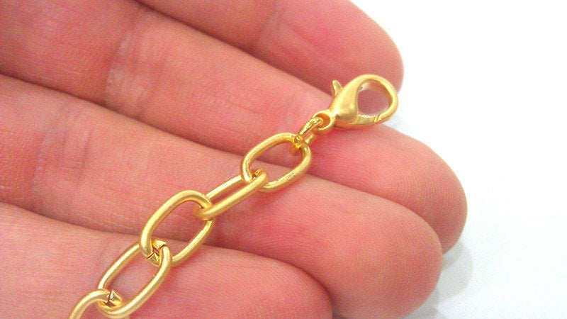 11x7 mm Gold Plated Bracelet Chain, Findings, G12042