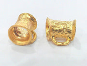 2 Pcs. Tube Pendant , Gold Plated Brass G2104