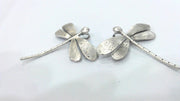 5 Dragonfly Pendant Antique Silver Plated Brass (42x40mm)  G10790