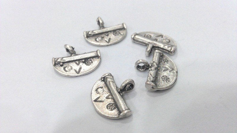 4 Pcs Antique Silver  Plated Brass   Charms, Pendant  G2125