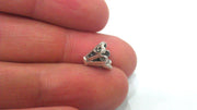 4 Pcs  Antique Silver Plated Brass Cones , Findings  G2131