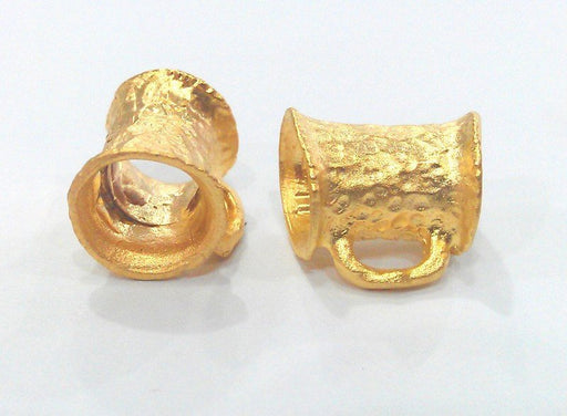 2 Pcs. Tube Pendant , Gold Plated Brass G2104