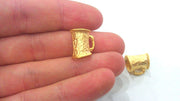 2 Pcs. Tube Pendant , Gold Plated Brass G2104