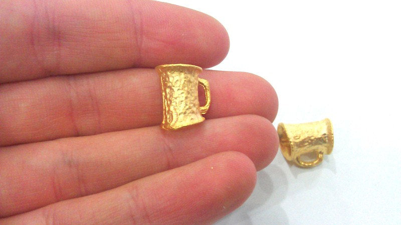 2 Pcs. Tube Pendant , Gold Plated Brass G2104