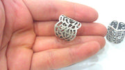 Silver Ring Blank ( 15 mm Blank) Adjustable Ring Blank Antique Silver Plated Brass  , Findings  G12648