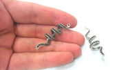 2 Antique Silver Plated Brass Charms  G14562