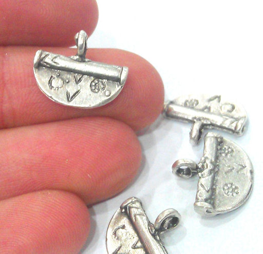 4 Pcs Antique Silver  Plated Brass   Charms, Pendant  G2125