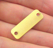 5 Pcs (30x10 mm) Gold Plated Brass Rectangular Connector with Double Holes  G2137