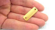 5 Pcs (30x10 mm) Gold Plated Brass Rectangular Connector with Double Holes  G2137