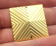2 Gold Connector Square Connector with Double Holes , Gold Plated Brass 2 Pcs (30 mm) G2136