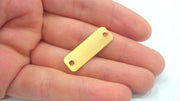 5 Pcs (30x10 mm) Gold Plated Brass Rectangular Connector with Double Holes  G2137