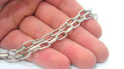 Silver Chain Antique Silver Plated Large Chain 1 Meter - 3.3 Feet  (11x6 mm) G9558