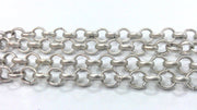 Silver Rolo Chain (6 mm) Antique Silver Plated  Chain 1 Meter - 3.3 Feet   G9965