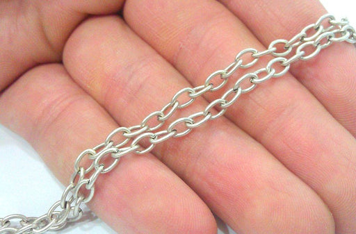 Antique Silver Plated  Chain  (5x3 mm)  1 Meter - 3.3 Feet   G16453