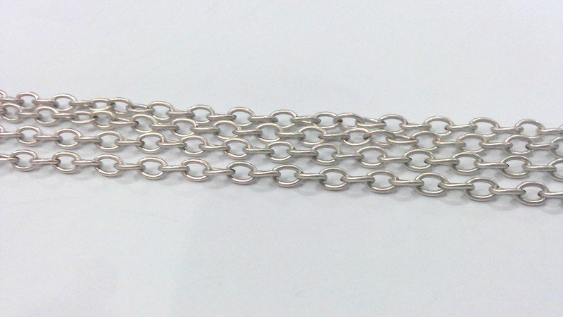 5mt Antique Silver Plated  Chain 5 Meters - 16.5 Feet  (5x3 mm)  G16453