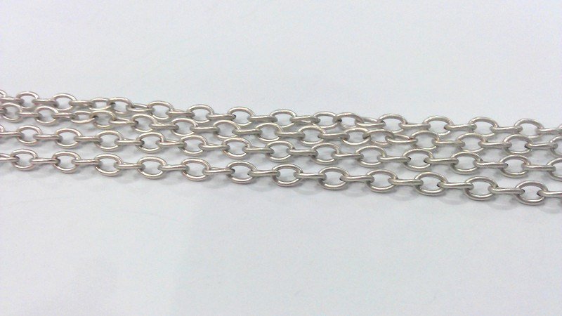 Antique Silver Plated  Chain  (5x3 mm)  1 Meter - 3.3 Feet   G16453