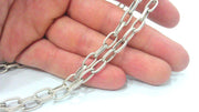 Silver Chain Antique Silver Plated Large Chain 1 Meter - 3.3 Feet  (11x6 mm) G9558