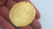 Gold Pendant Medallion Pendant , Gold Plated Pendant 45 mm  G11217