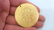 48 mm Medallion  Pendant  , Gold Plated Metal G8213