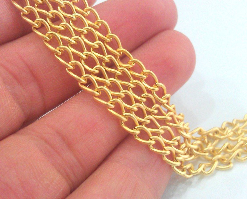 1 Meter - 3.3 Feet  (5x3mm) Gold Plated  Chain G2173