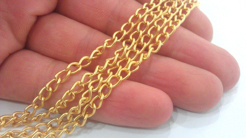 1 Meter - 3.3 Feet  (5x3mm) Gold Plated  Chain G2173