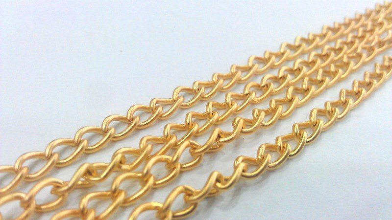 1 Meter - 3.3 Feet  (5x3mm) Gold Plated  Chain G2173