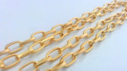 Gold Plated Large Chain (11x6mm) 1 Meter - 3.3 Feet  G12042