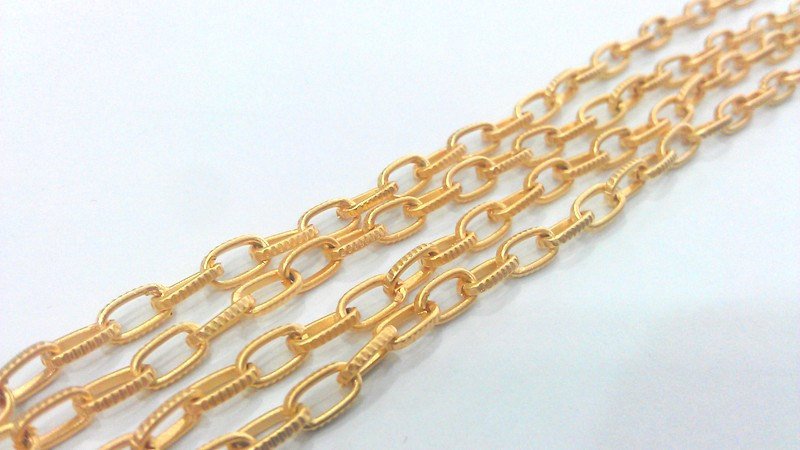 Gold Plated Chain 1 Meter - 3.3 Feet  (7x4mm)  G9536
