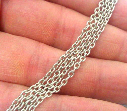 5mt Antique Silver Plated Chain 5 Meters - 16.5 Feet  (2x3 mm) G11073