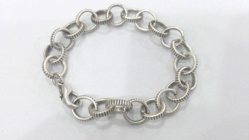 Silver Plated Bracelet Chain, Findings,12 mm  G4058