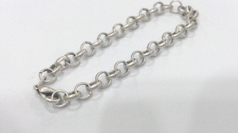 6 mm Silver Plated Bracelet Chain, Findings, G2205