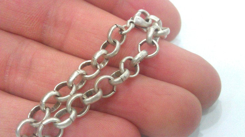 6 mm Silver Plated Bracelet Chain, Findings, G2205