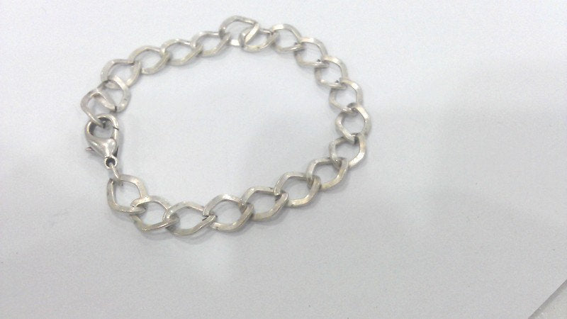 Silver Bracelet Chain Component Silver Plated Bracelet Chain, Findings,12x9 mm  G2206