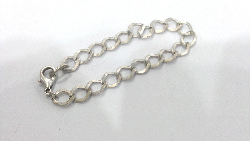 Silver Bracelet Chain Component Silver Plated Bracelet Chain, Findings,12x9 mm  G2206