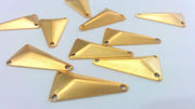 10 Triangle Connector with Three Holes , Gold Plated Brass (20x12 mm)  G2214