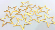 10 Pcs (22 mm)  Star Charms , Gold Plated Brass  G2216