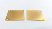 4 Pcs (20 mm) Square Connector with Four Holes  , Gold Plated Brass G2218