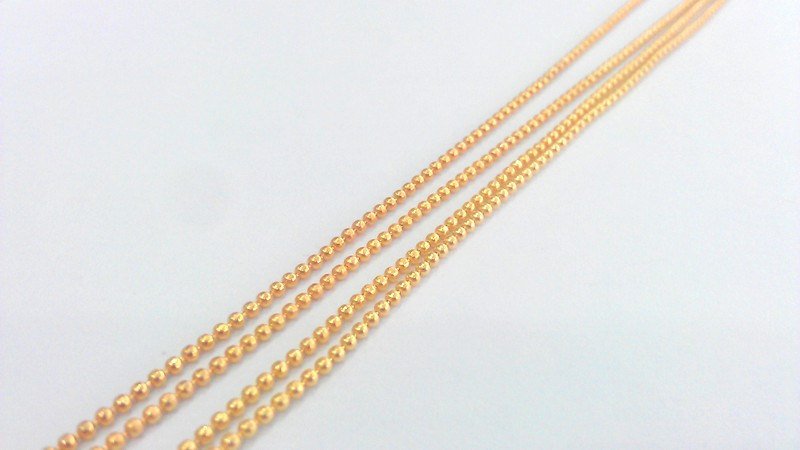 1 Meter - 3.3 Feet  Ball Chain (1,5mm), Gold Plated Brass G2168