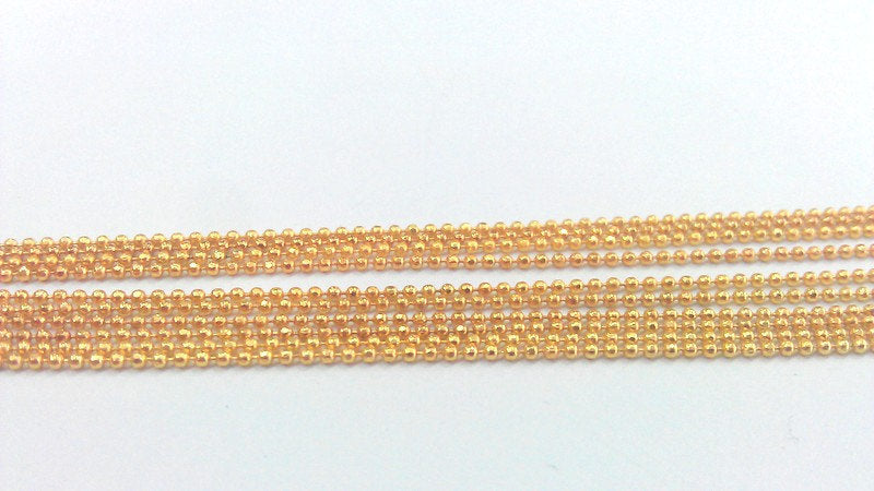 Gold Plated Ball Chain (1.2mm) 1 Meter - 3.3 Feet    , Gold Plated Brass  G2170
