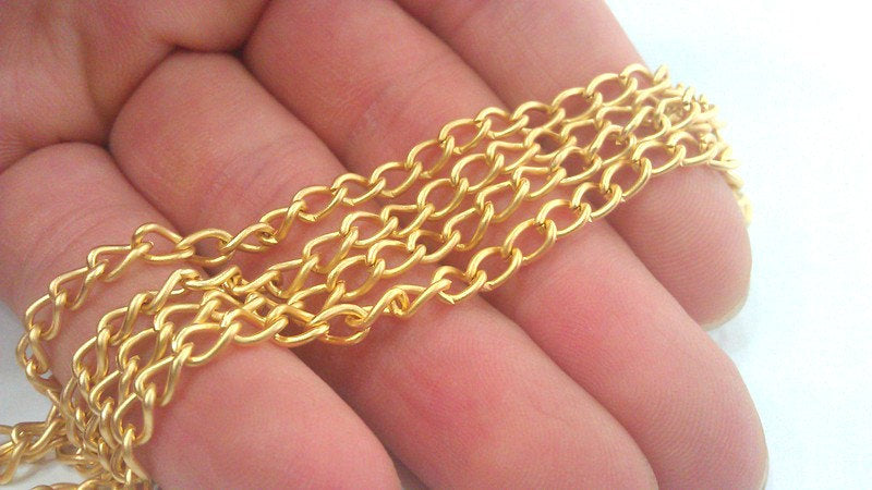 1 Meter - 3.3 Feet  (5x3mm) Gold Plated  Chain G2173