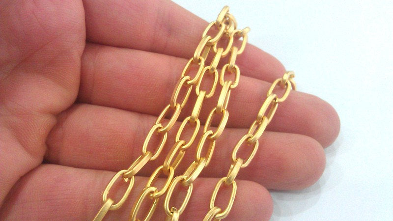 Gold Plated Large Chain (11x6mm) 1 Meter - 3.3 Feet  G12042